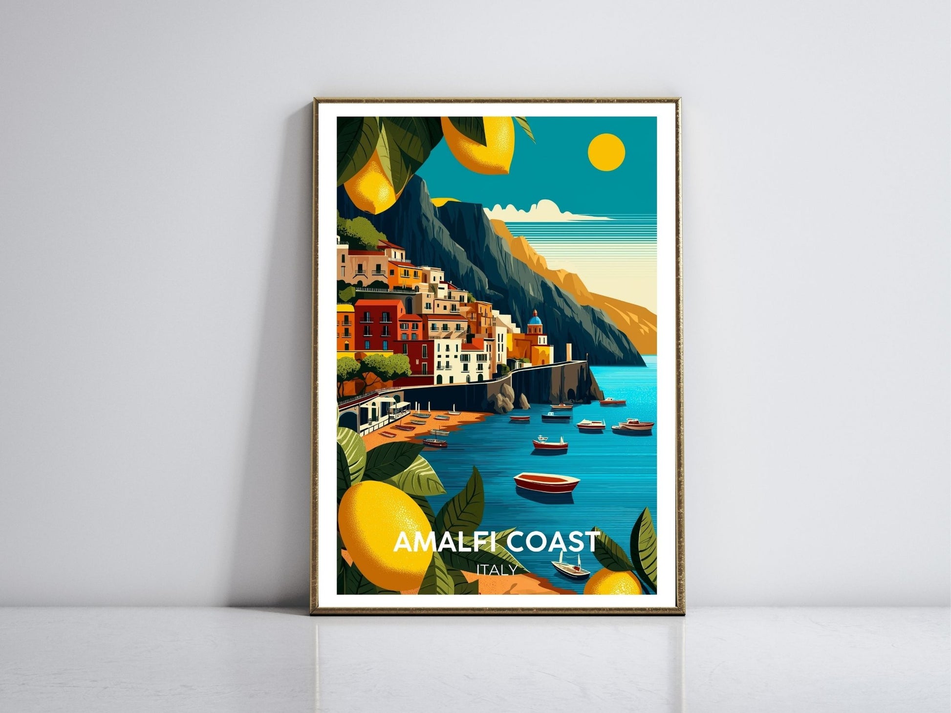 Amalfi Coast Italy framed vintage travel poster – Atlas Prints