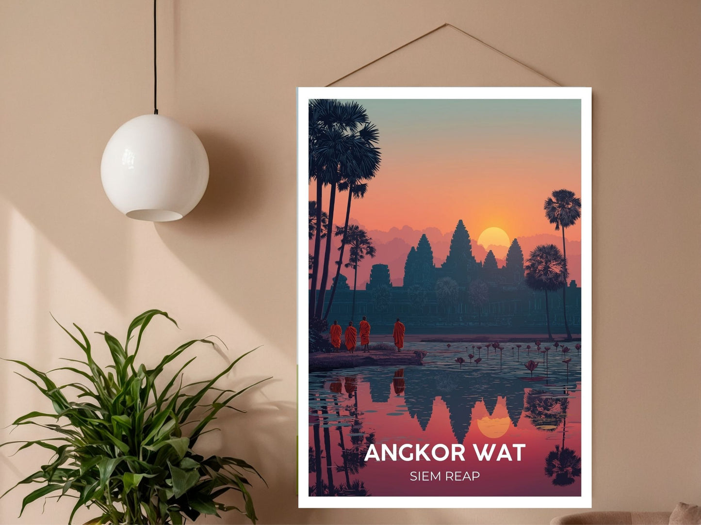 Close-up of Angkor Wat Siem Reap travel poster matte texture – Atlas Prints