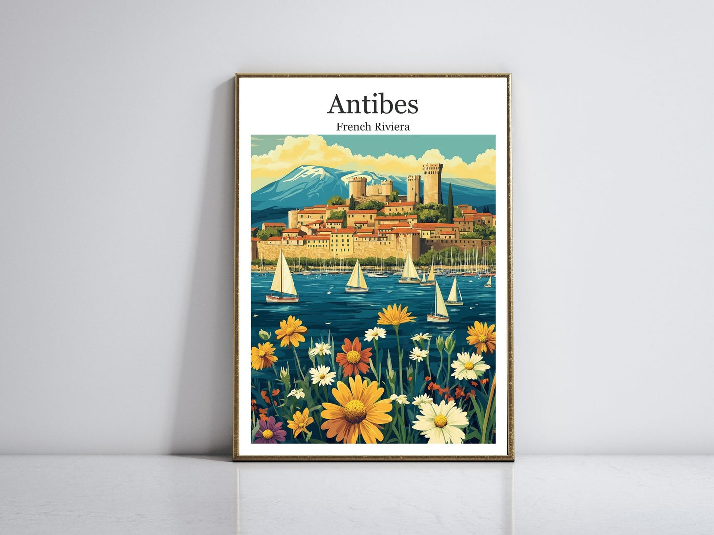 Antibes framed vintage travel poster – Atlas Prints
