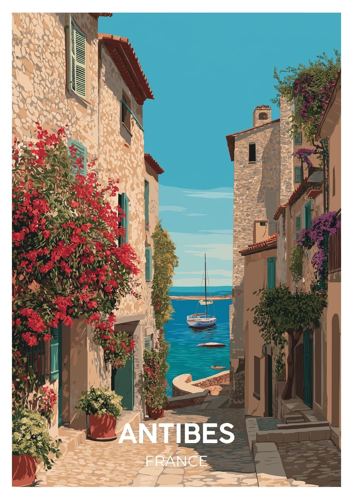 Vintage Antbies travel poster wall art print – Atlas Prints