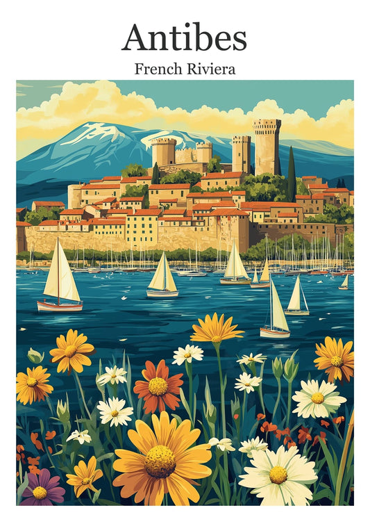 Vintage Antibes travel poster wall art print – Atlas Prints