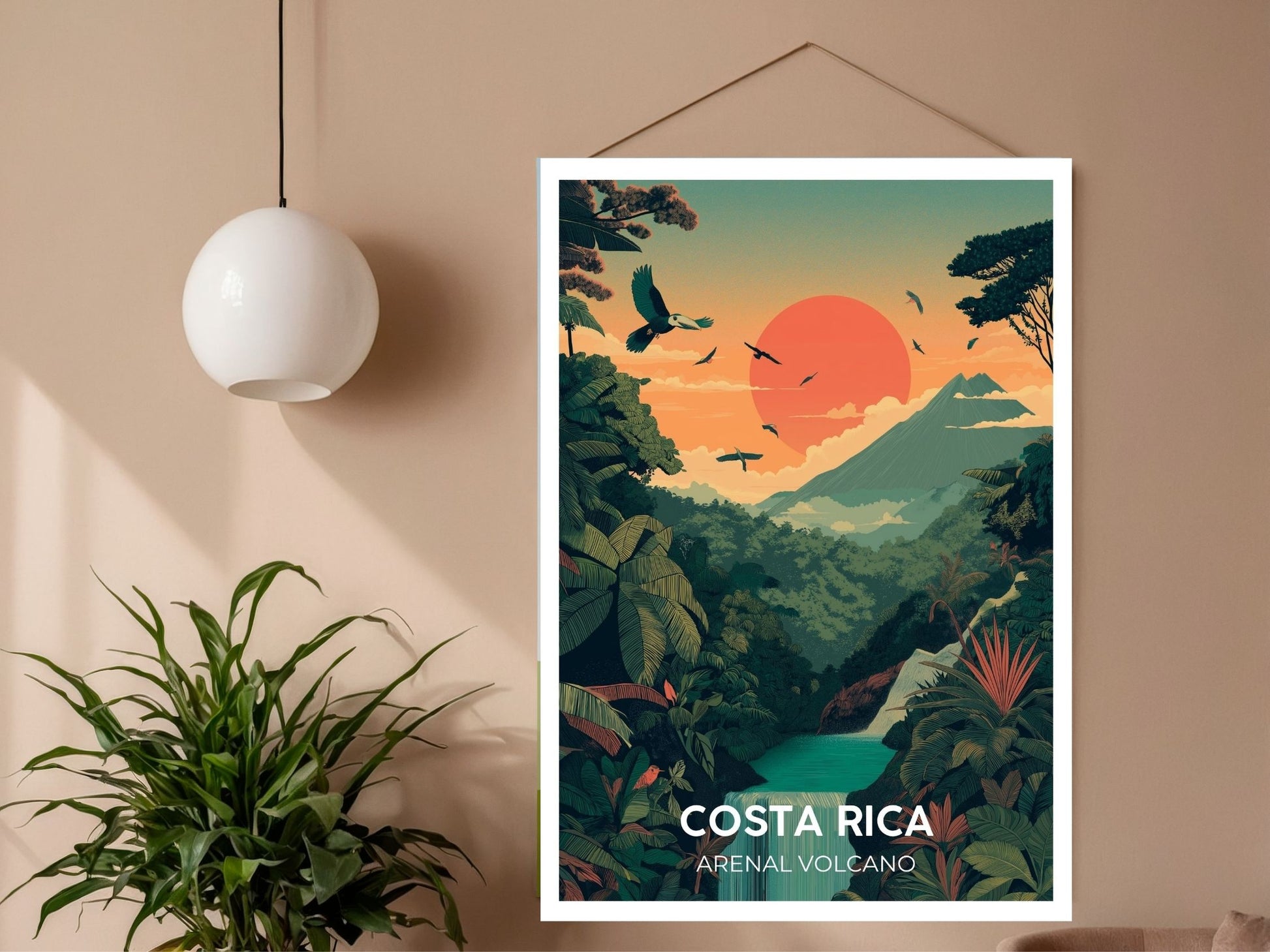 Close-up of Arenal Volcano Costa Rica travel poster matte texture – Atlas Prints