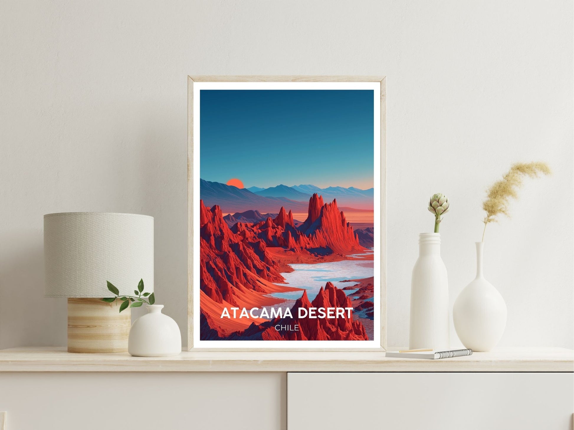 Atacama Desert Chile wall art print displayed in bedroom – Atlas Prints