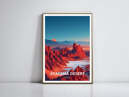 Atacama Desert Chile framed vintage travel poster – Atlas Prints