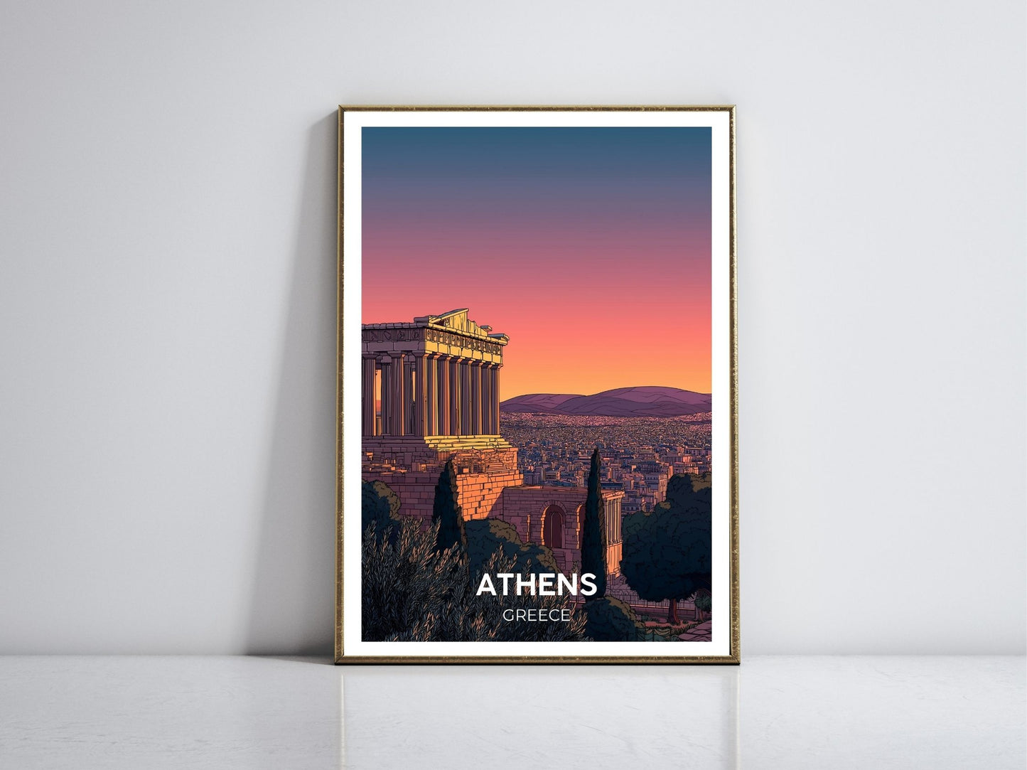 Athens Greece framed vintage travel poster – Atlas Prints