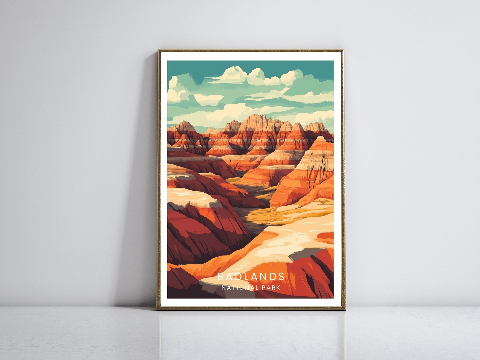 Badlands National Park framed vintage travel poster – Atlas Prints