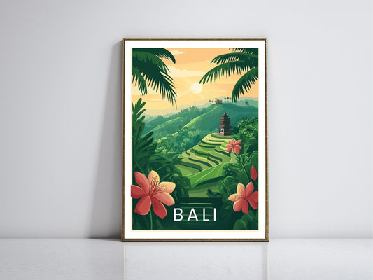 Bali Indonesia framed vintage travel poster – Atlas Prints