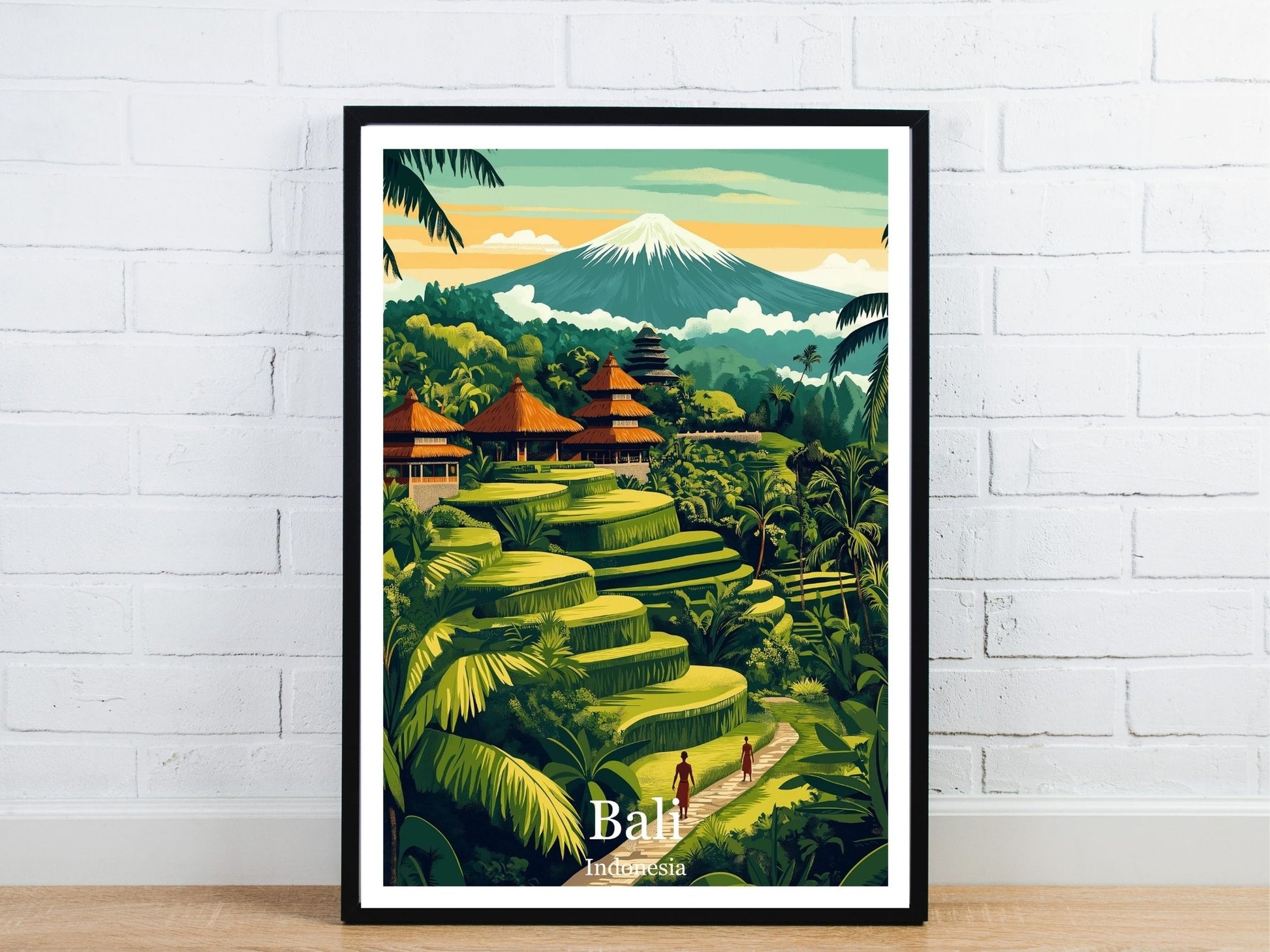 Minimal Bali travel art poster – Atlas Prints