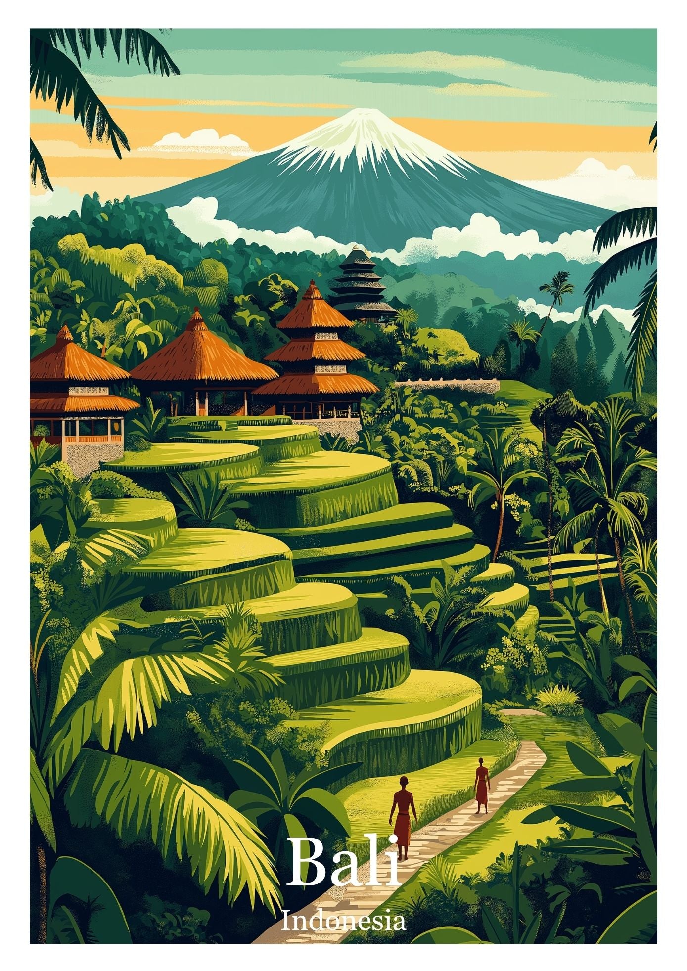 Vintage Bali travel poster wall art print – Atlas Prints
