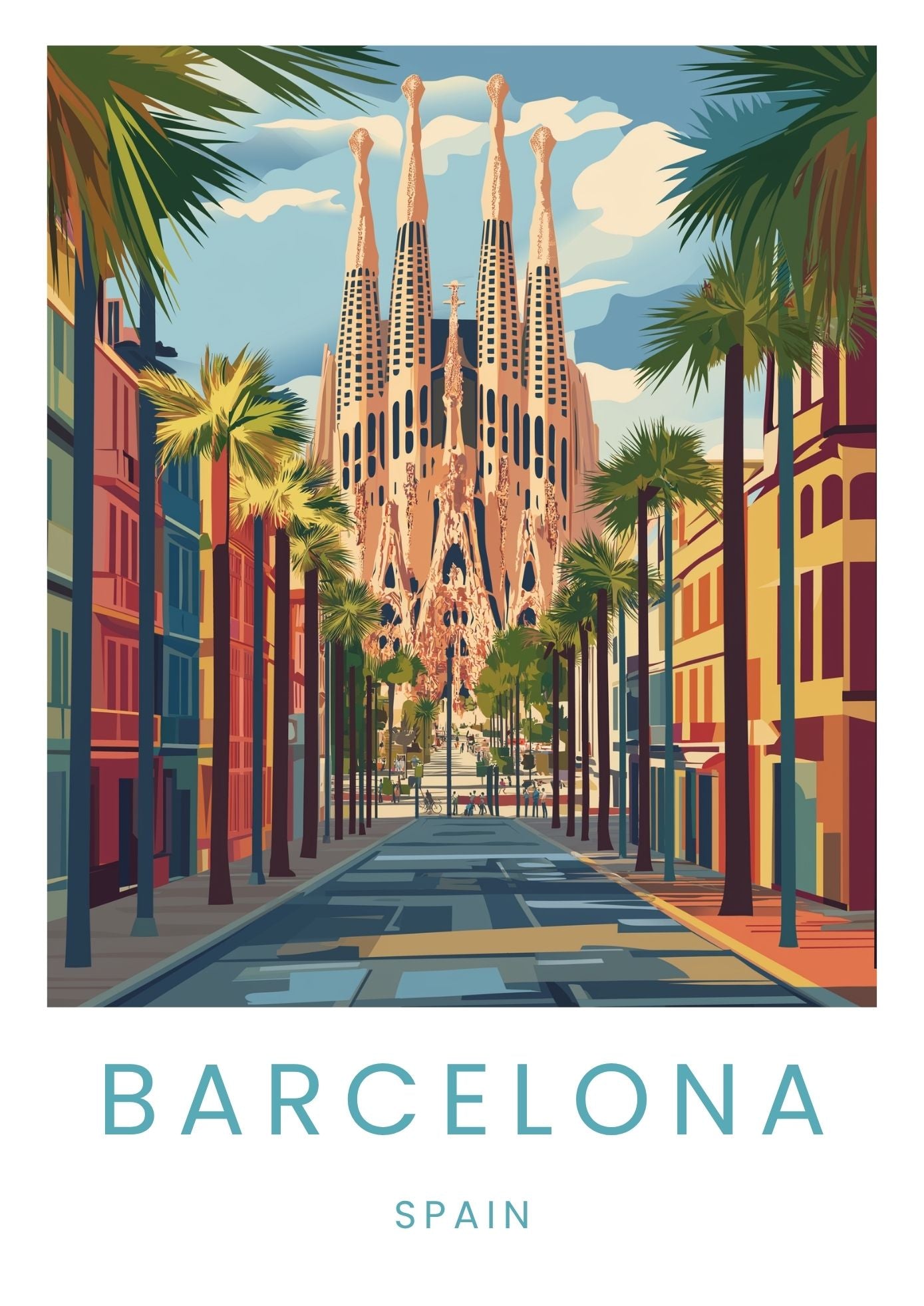 Vintage Barcelona travel poster wall art print – Atlas Prints