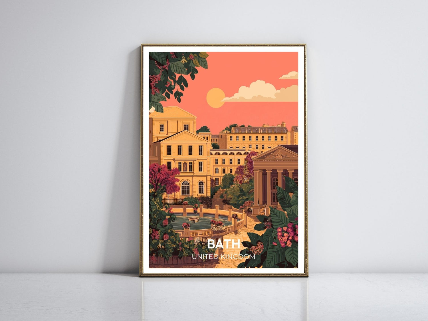 Bath United Kingdom framed vintage travel poster – Atlas Prints
