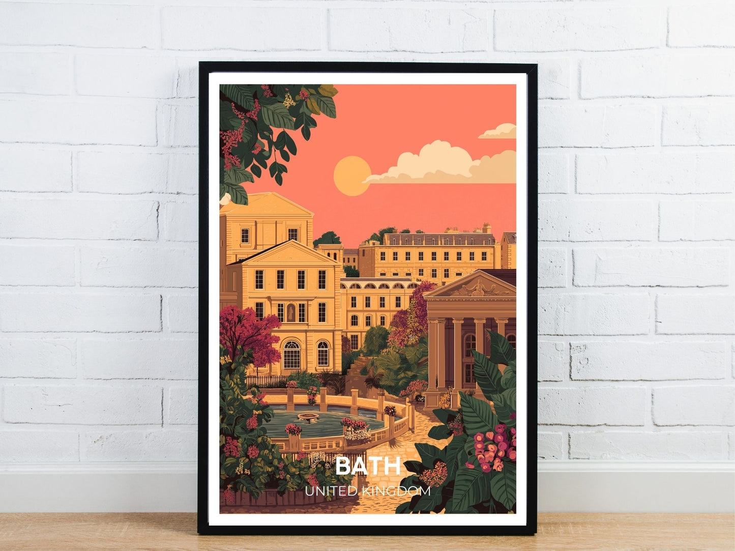 Minimal Bath United Kingdom travel art poster – Atlas Prints
