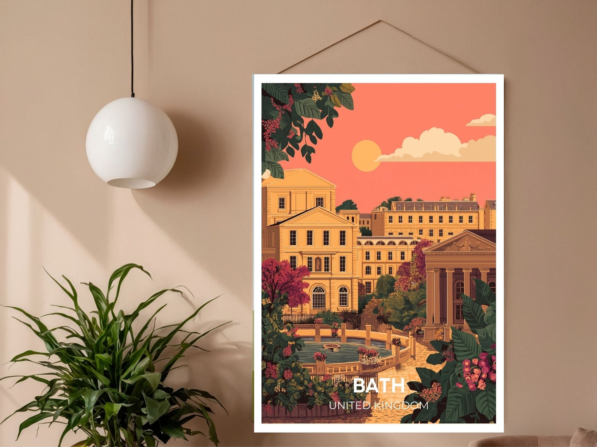 Close-up of Bath United Kingdom travel poster matte texture – Atlas Prints