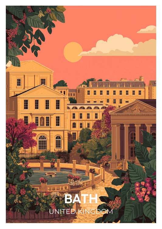 Vintage Bath United Kingdom travel poster wall art print – Atlas Prints