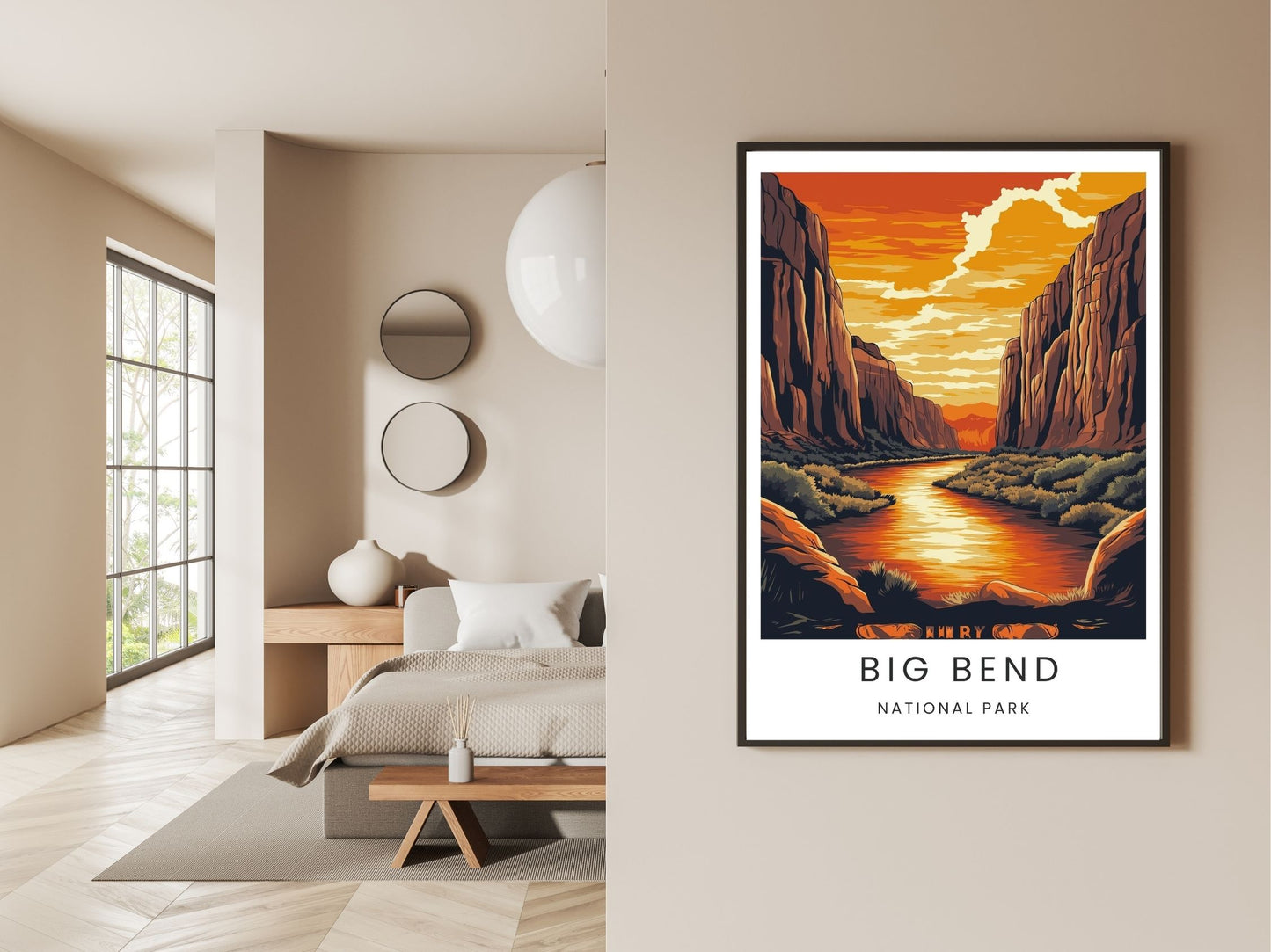 Gallery wall display of Big Bend National Park  travel poster – Atlas Prints