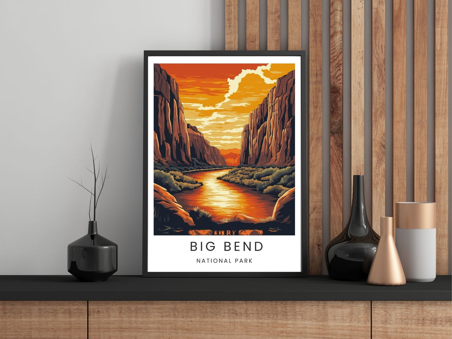 Close-up of Big Bend National Park  travel poster matte texture – Atlas Prints