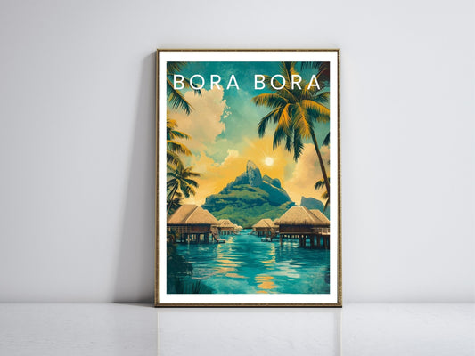 Bora Bora framed vintage travel poster – Atlas Prints