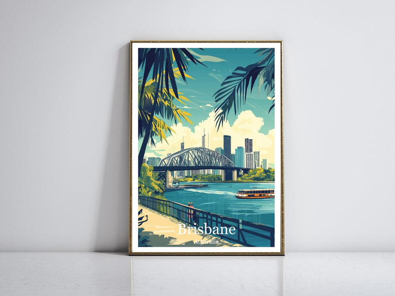 Brisbane framed vintage travel poster – Atlas Prints
