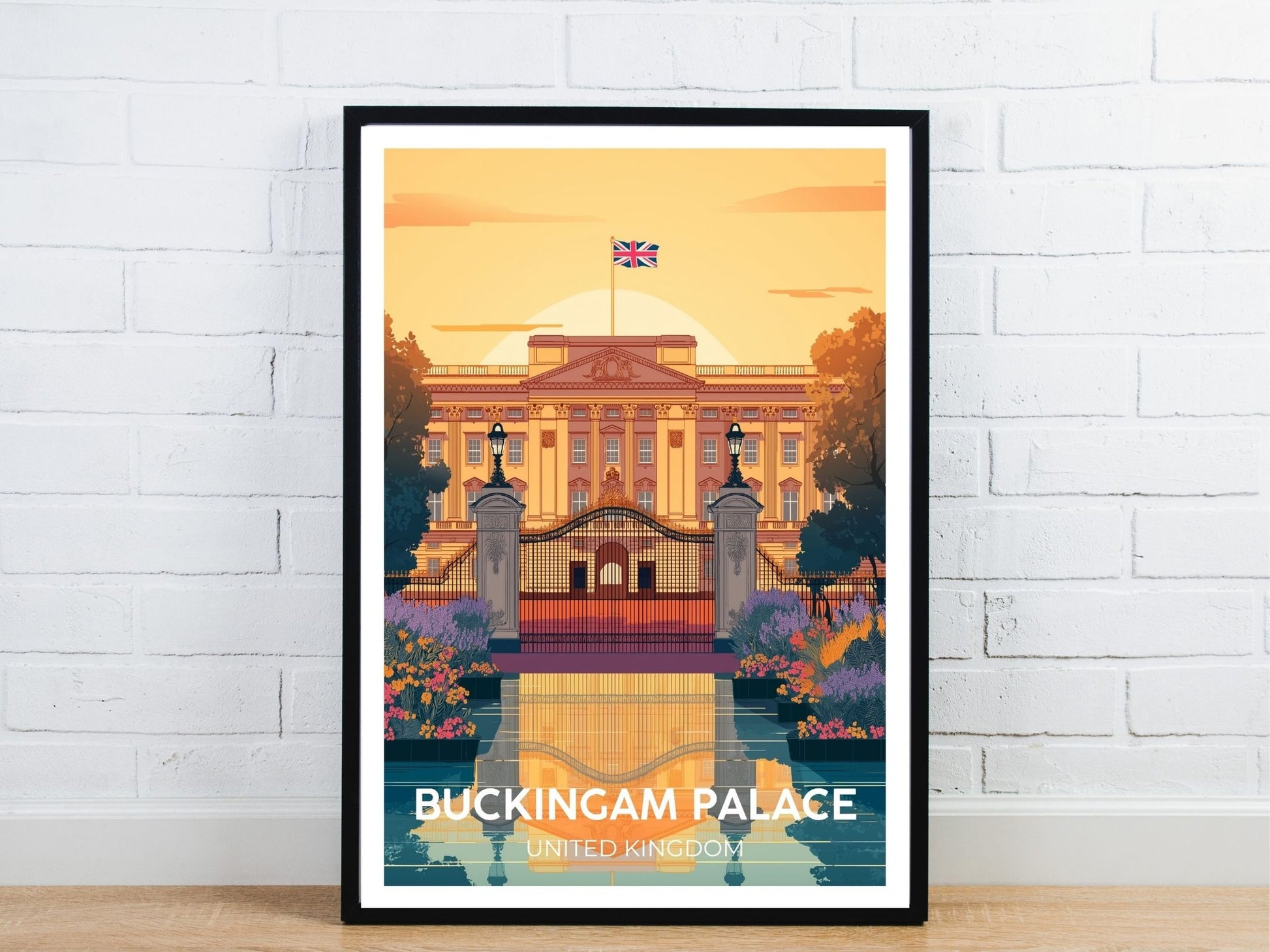 Minimal Buckingham Palace United Kingdom travel art poster – Atlas Prints