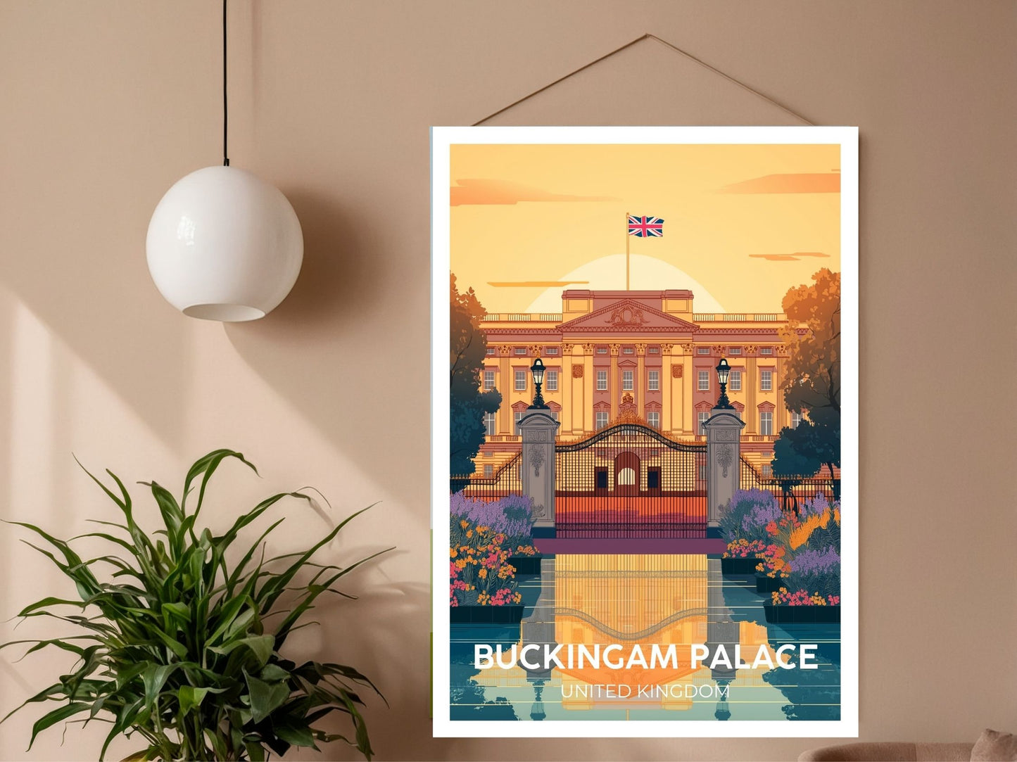 Close-up of Buckingham Palace United Kingdom travel poster matte texture – Atlas Prints
