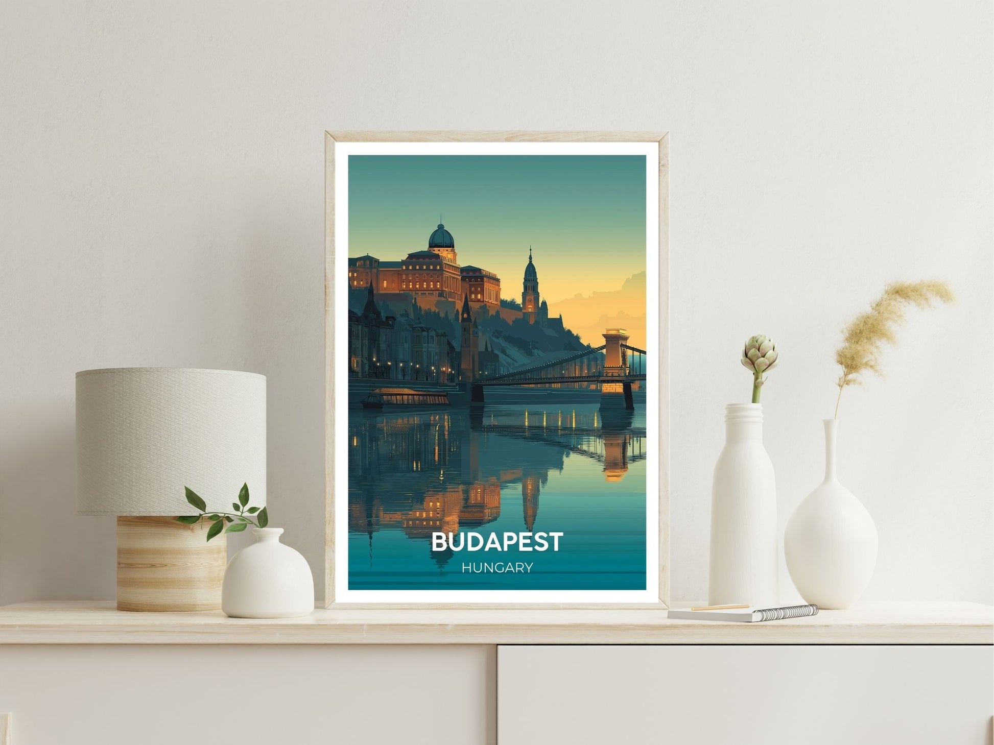 Budapest Hungary wall art print displayed in bedroom – Atlas Prints