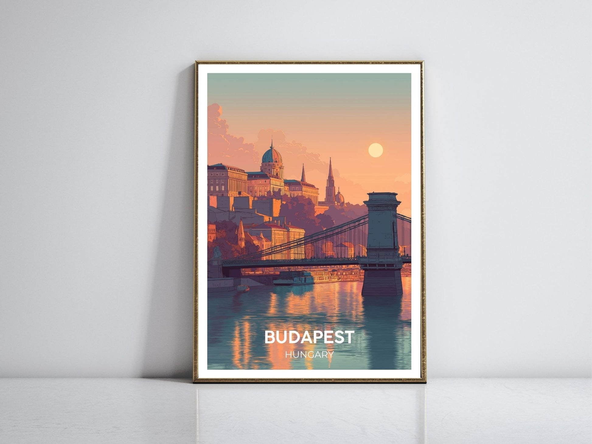Budapest Hungary framed vintage travel poster – Atlas Prints