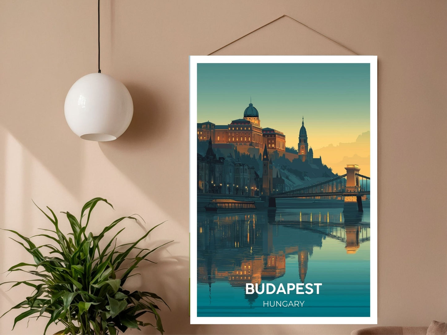 Close-up of Budapest Hungary travel poster matte texture – Atlas Prints