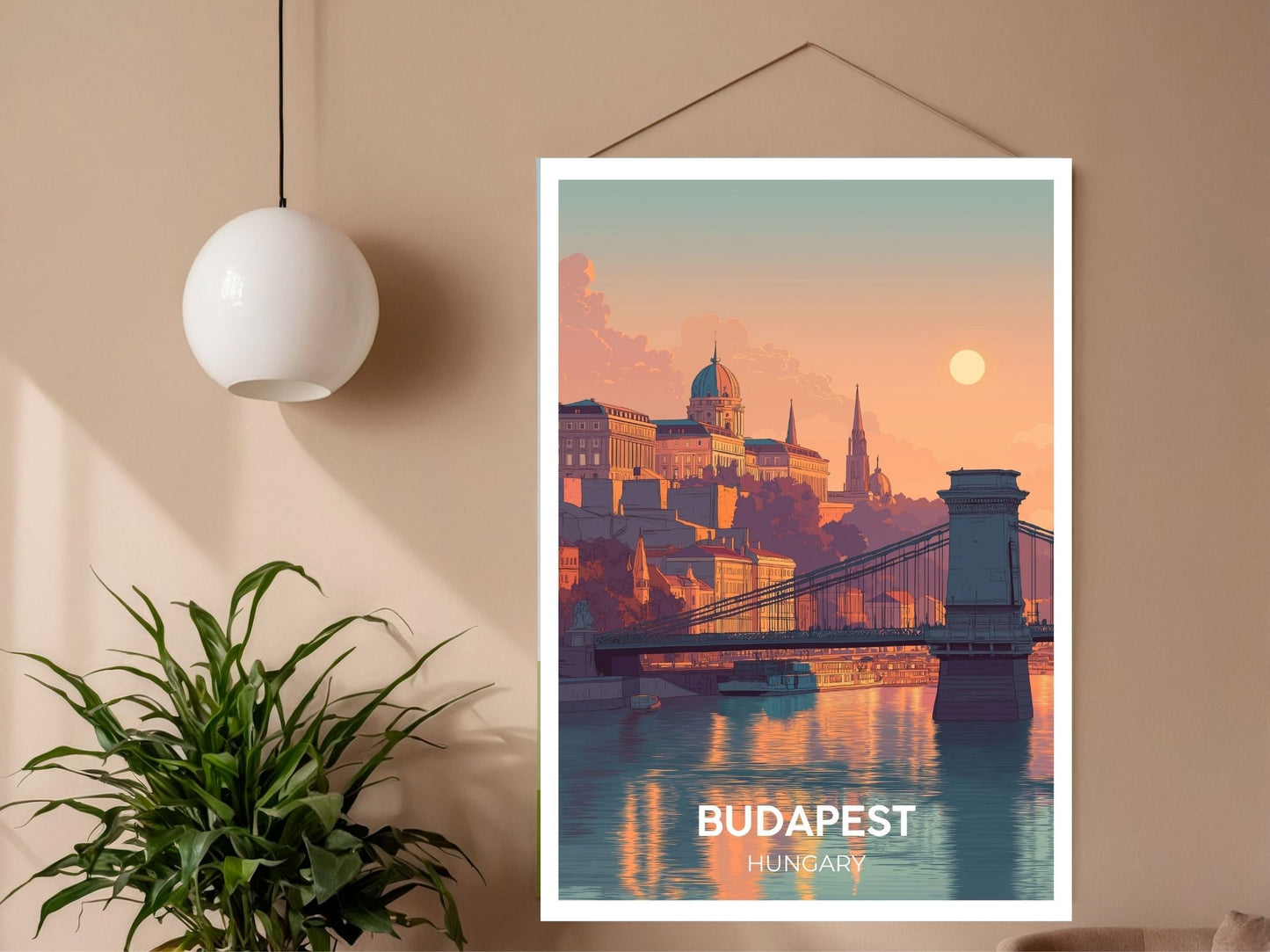 Close-up of Budapest Hungary travel poster matte texture – Atlas Prints
