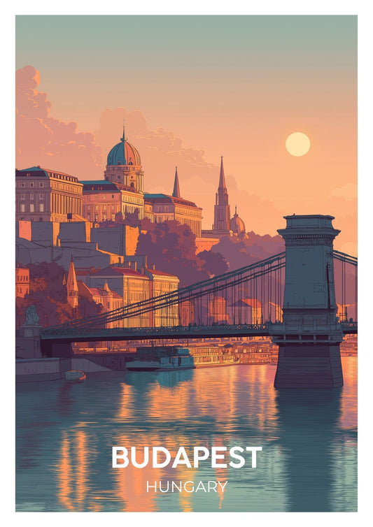 Vintage Budapest Hungary travel poster wall art print – Atlas Prints