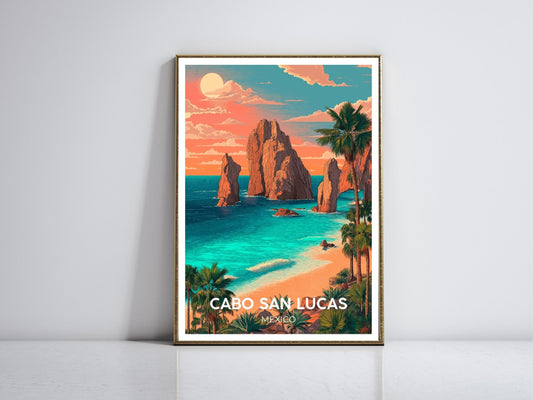 Cabo San Lucas Mexico framed vintage travel poster – Atlas Prints