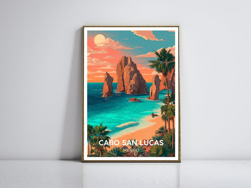 Cabo San Lucas Mexico framed vintage travel poster – Atlas Prints