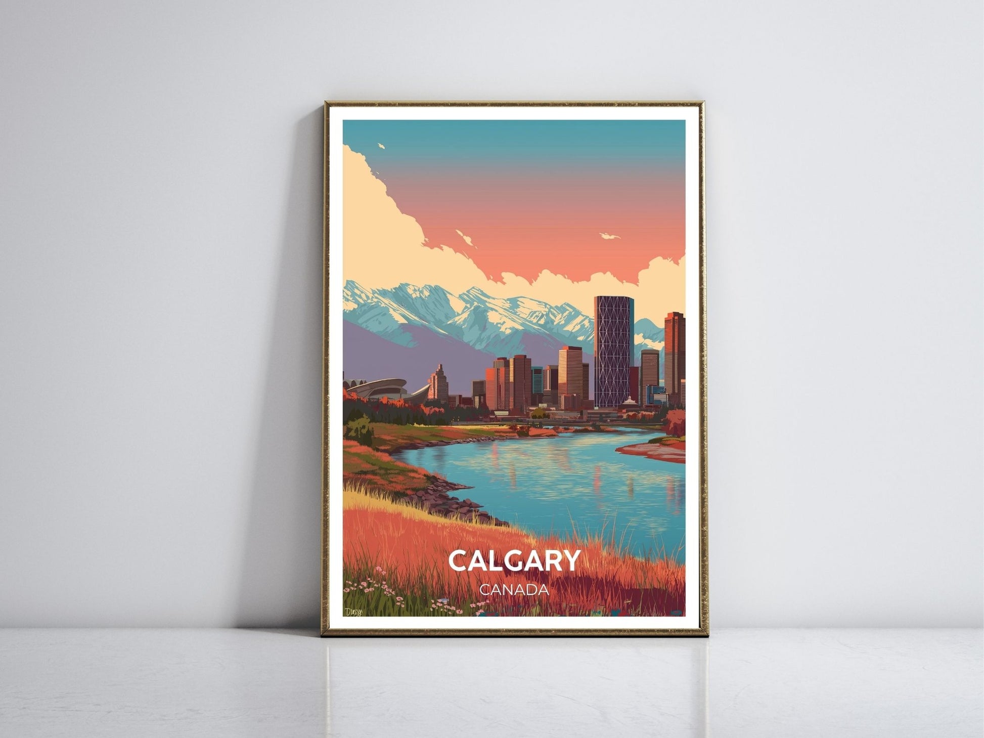Calgary Canada framed vintage travel poster – Atlas Prints