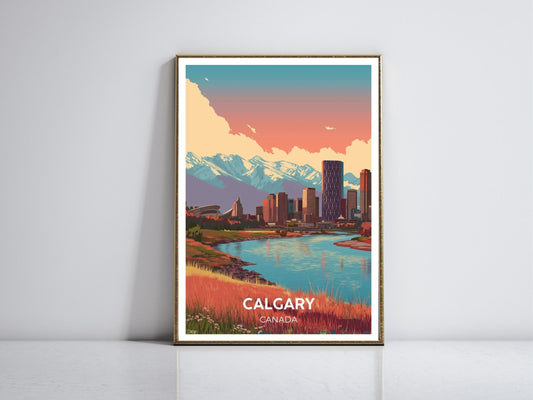 Calgary Canada framed vintage travel poster – Atlas Prints