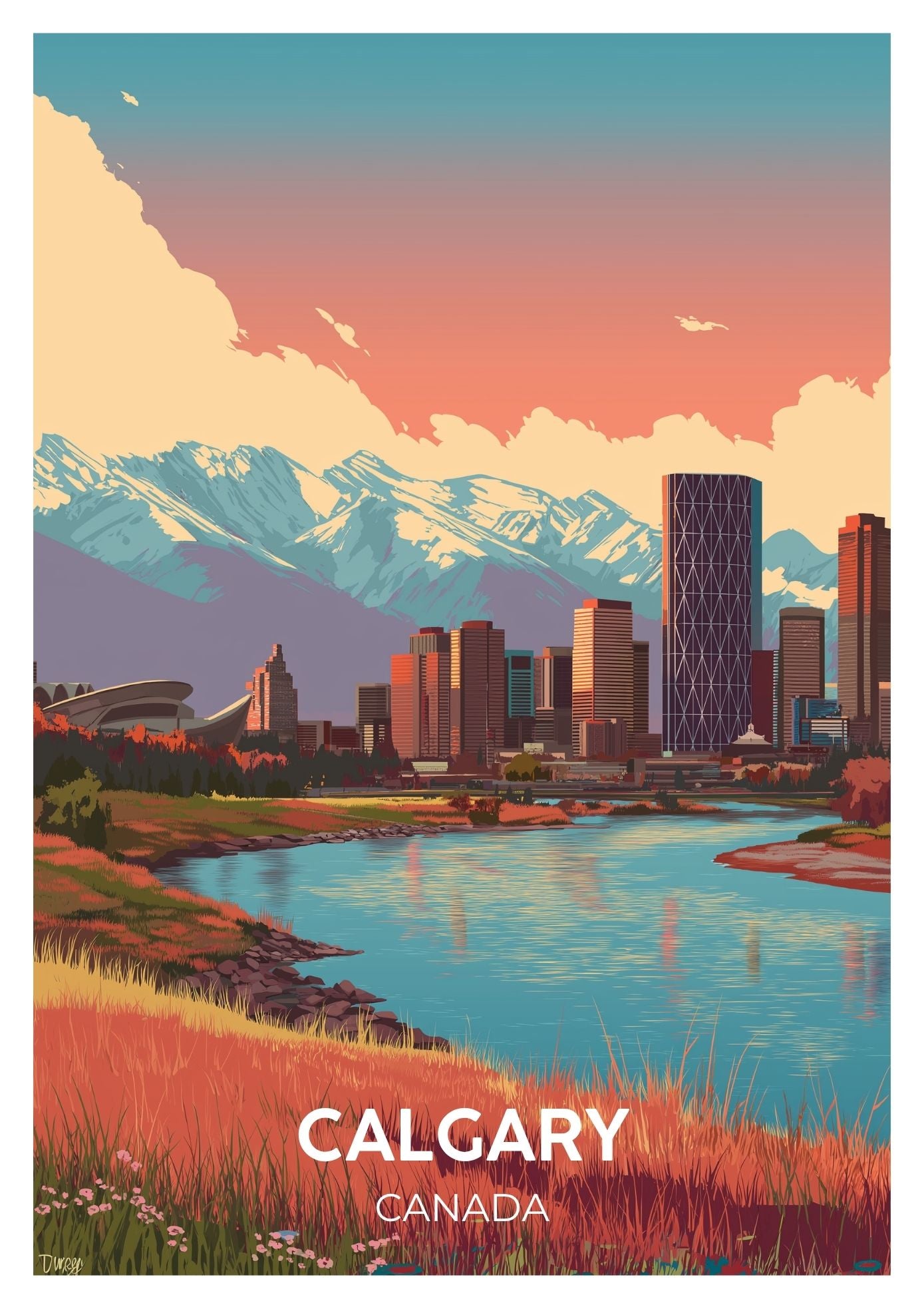 Vintage Calgary Canada travel poster wall art print – Atlas Prints