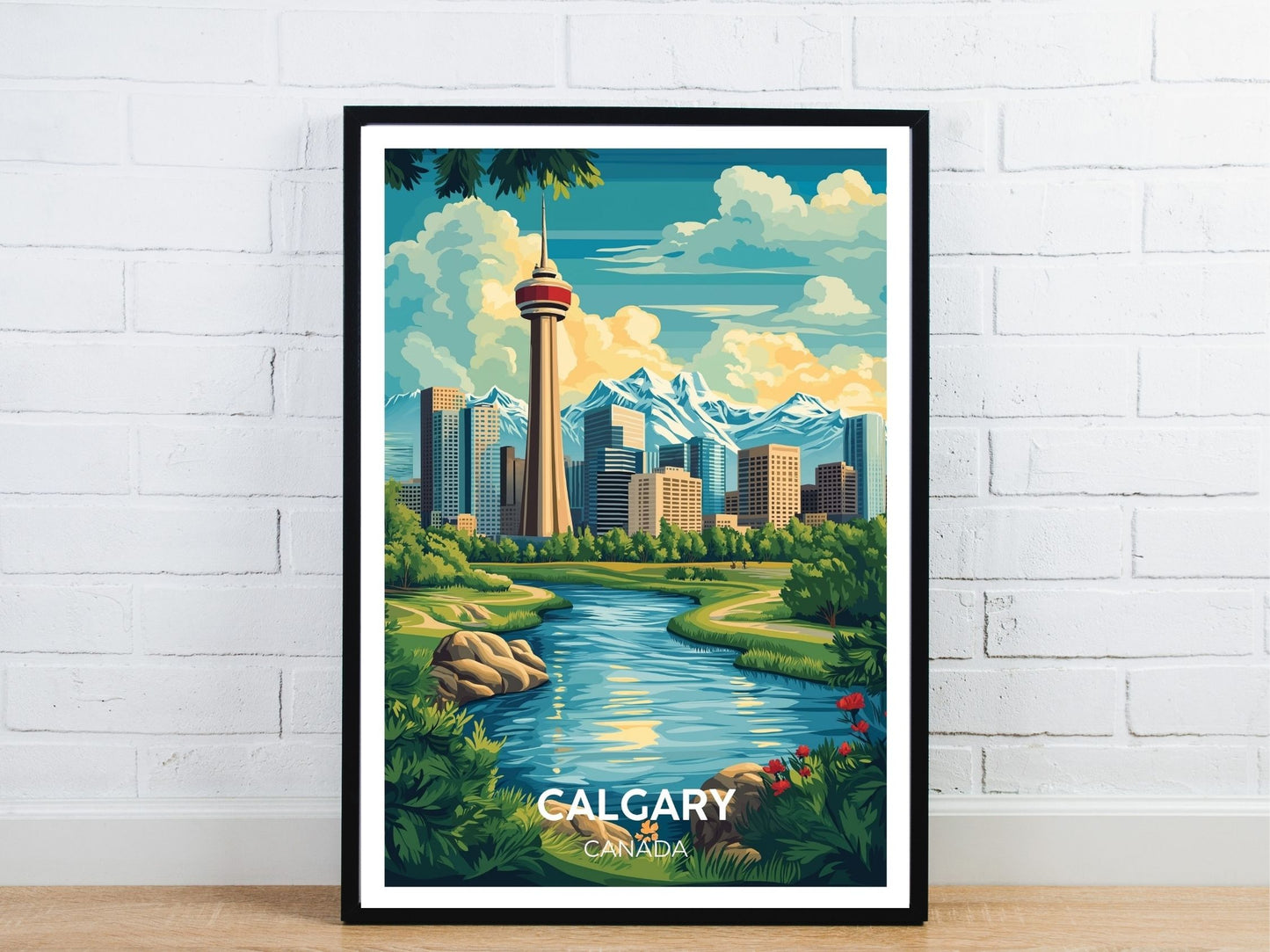 Minimal Calgary travel art poster – Atlas Prints