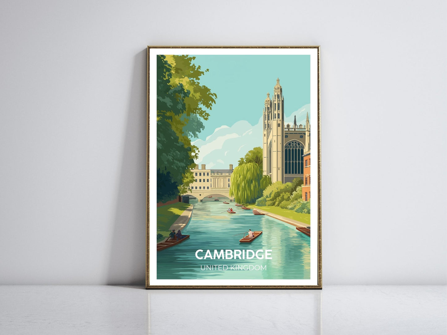 Cambridge framed vintage travel poster – Atlas Prints