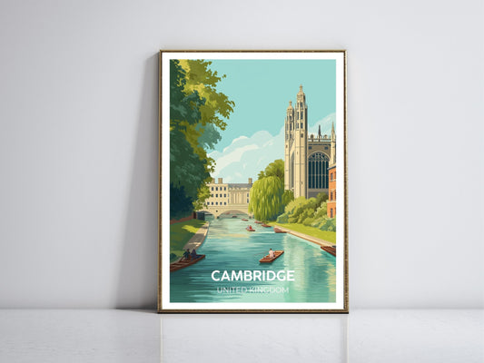 Cambridge framed vintage travel poster – Atlas Prints