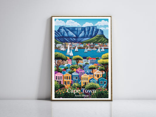 Cape Town framed vintage travel poster – Atlas Prints