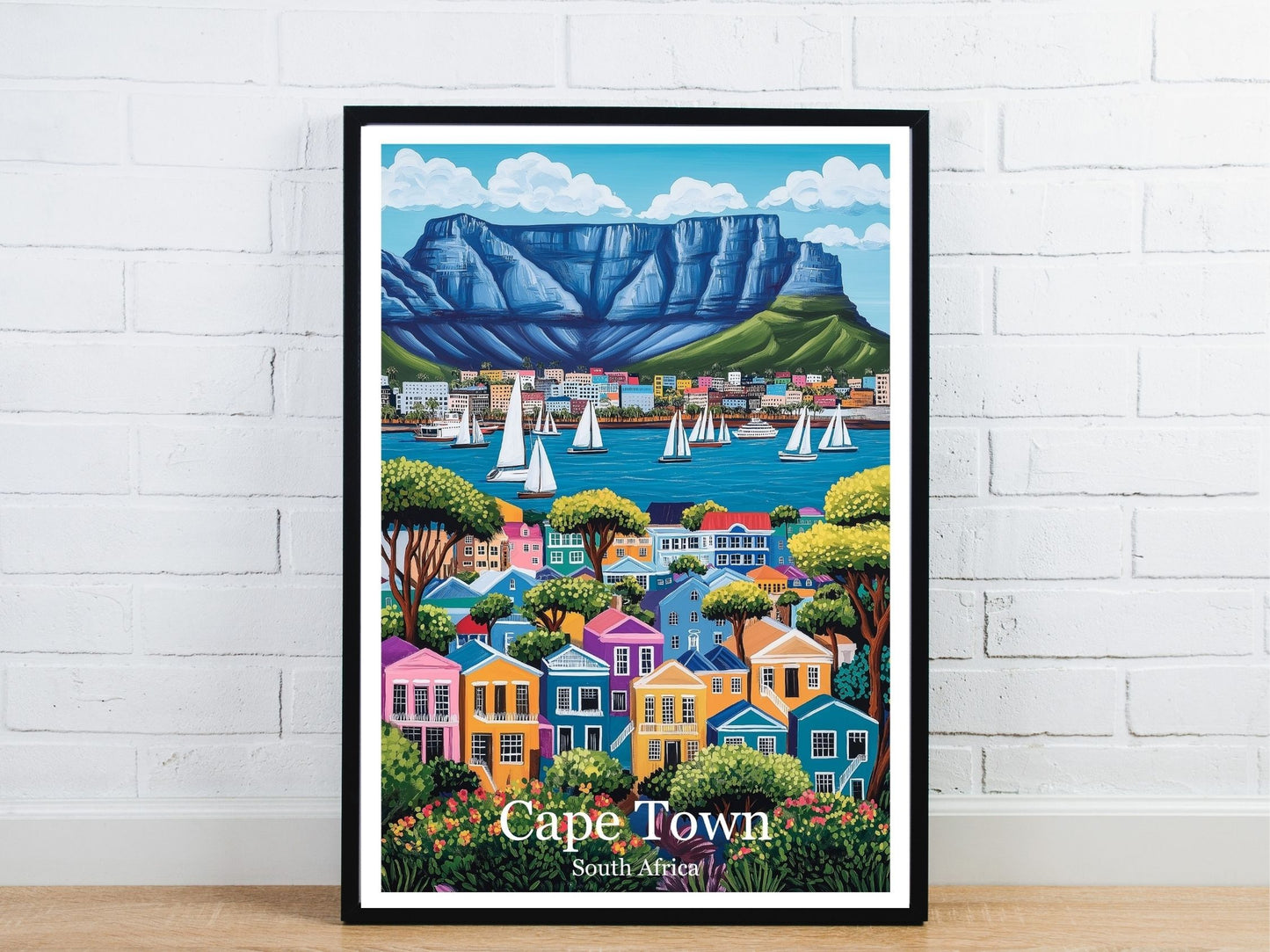 Minimal Cape Town travel art poster – Atlas Prints