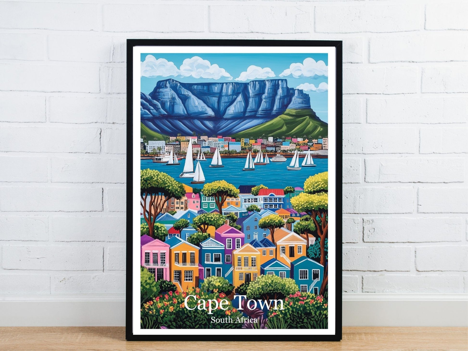 Minimal Cape Town travel art poster – Atlas Prints