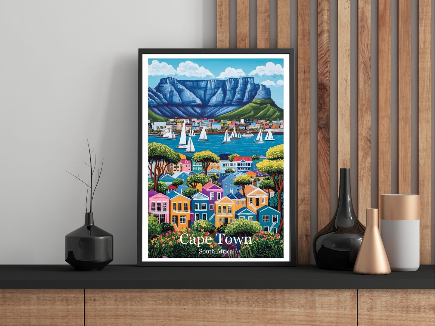 Close-up of Cape Town travel poster matte texture – Atlas Prints
