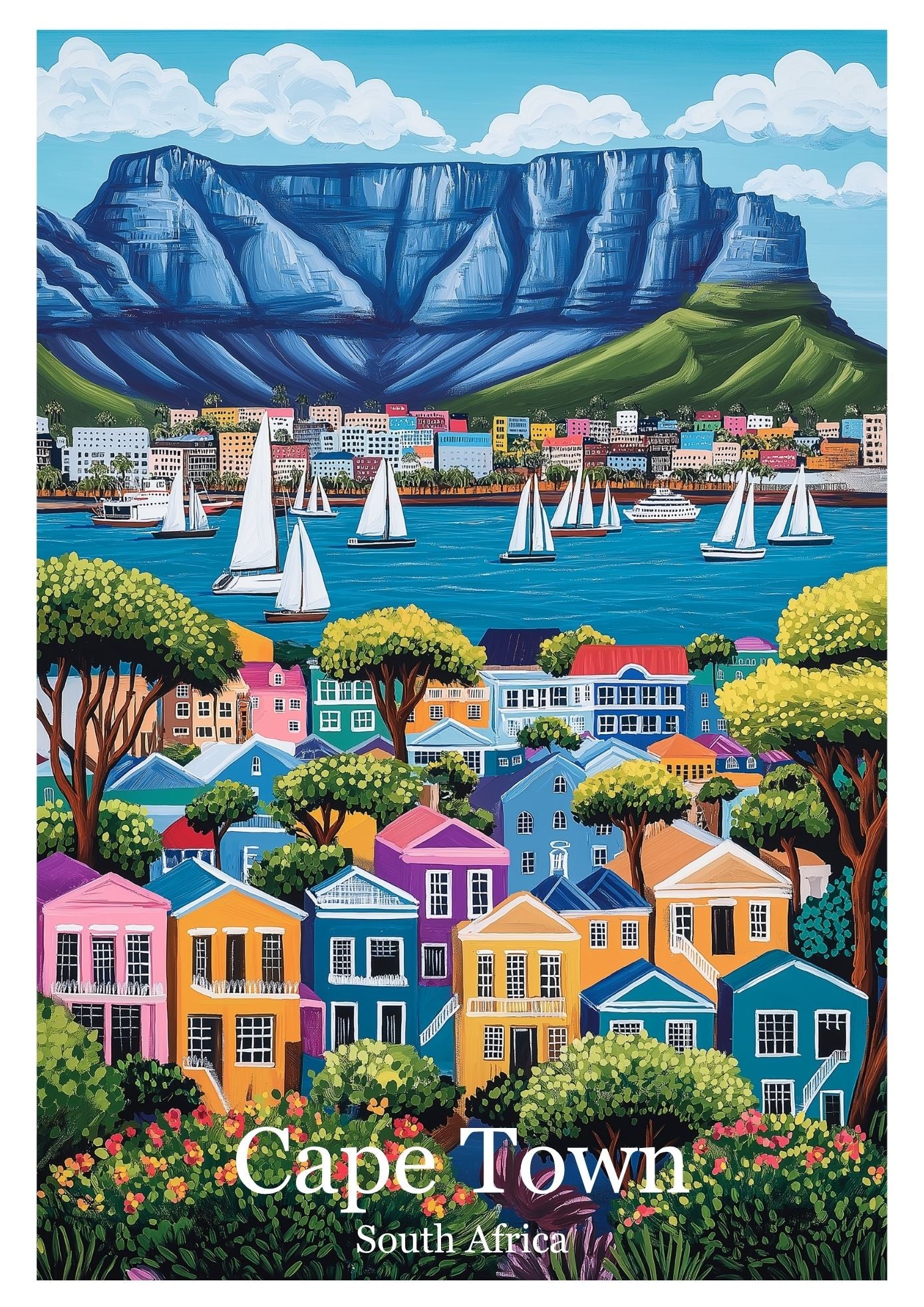 Vintage Cape Town travel poster wall art print – Atlas Prints