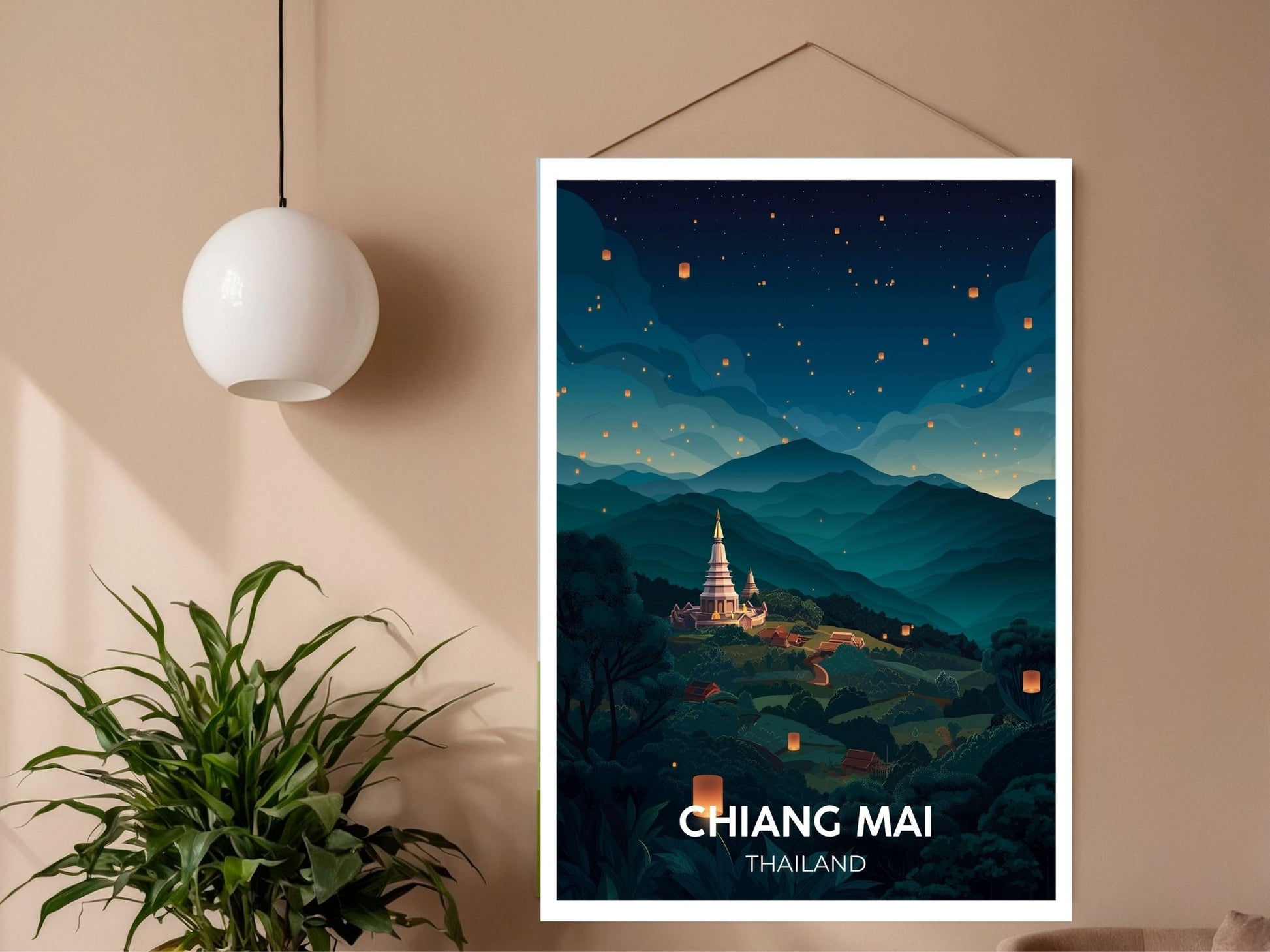 Close-up of Chiang Mai Thailand travel poster matte texture – Atlas Prints