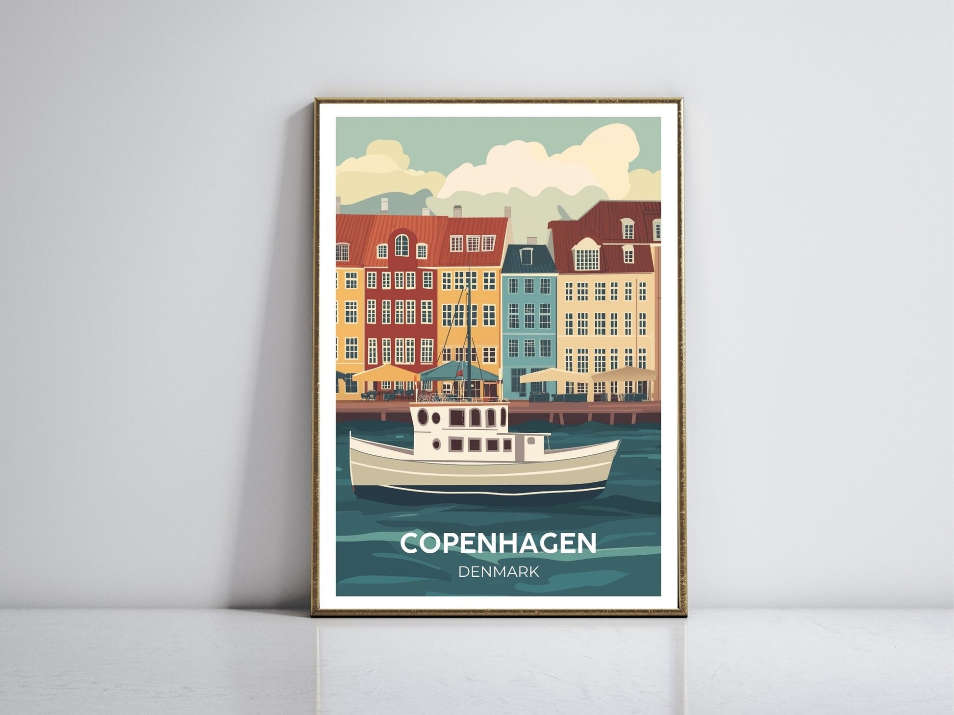 Copenhagen Denmark framed vintage travel poster – Atlas Prints