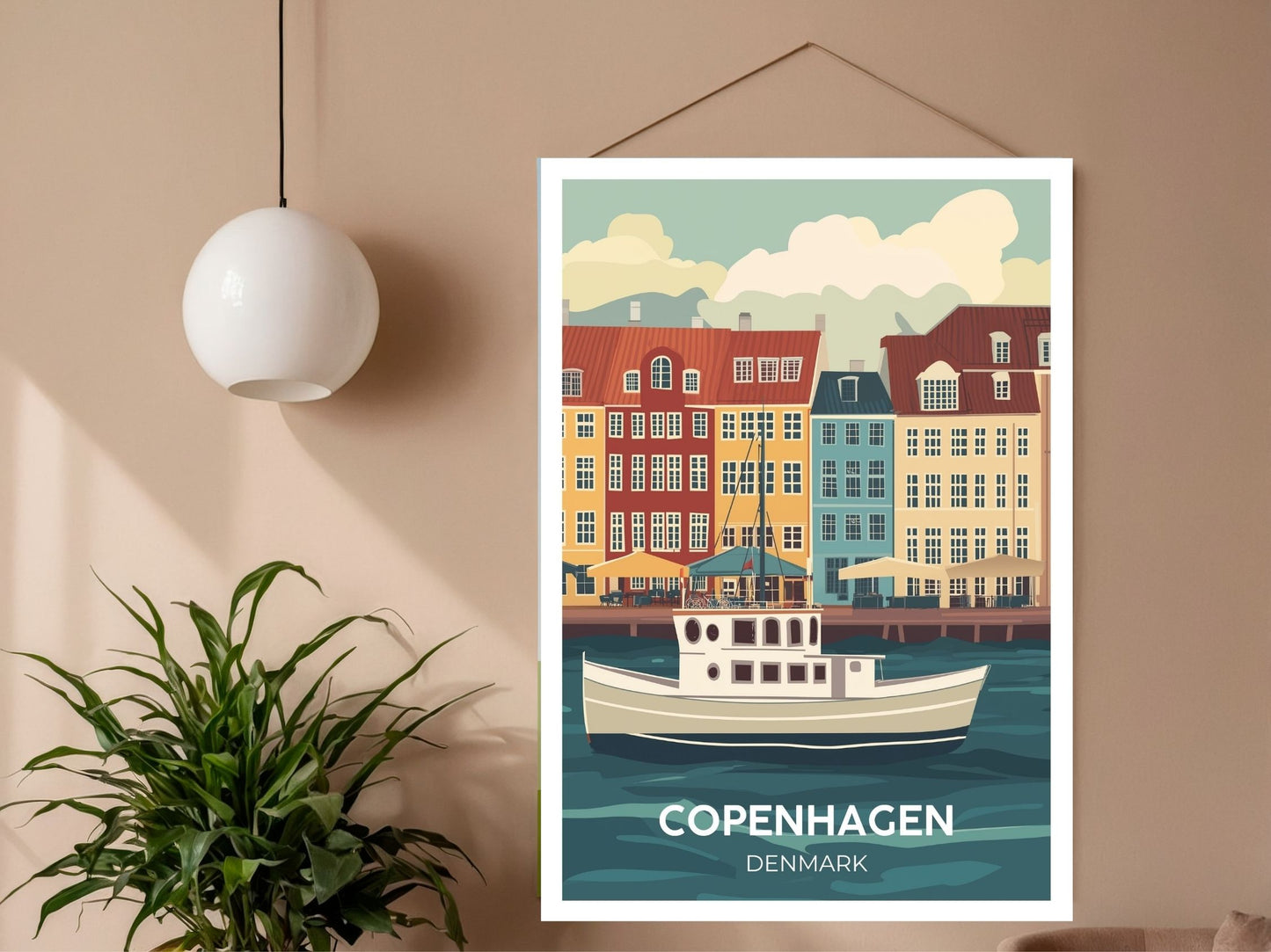 Close-up of Copenhagen Denmark travel poster matte texture – Atlas Prints