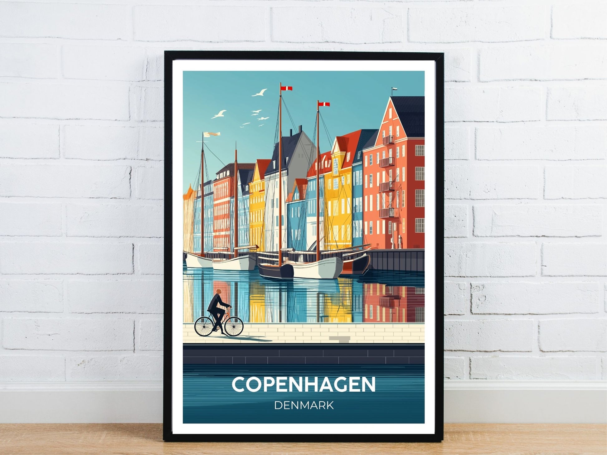 Minimal Copenhagen travel art poster – Atlas Prints