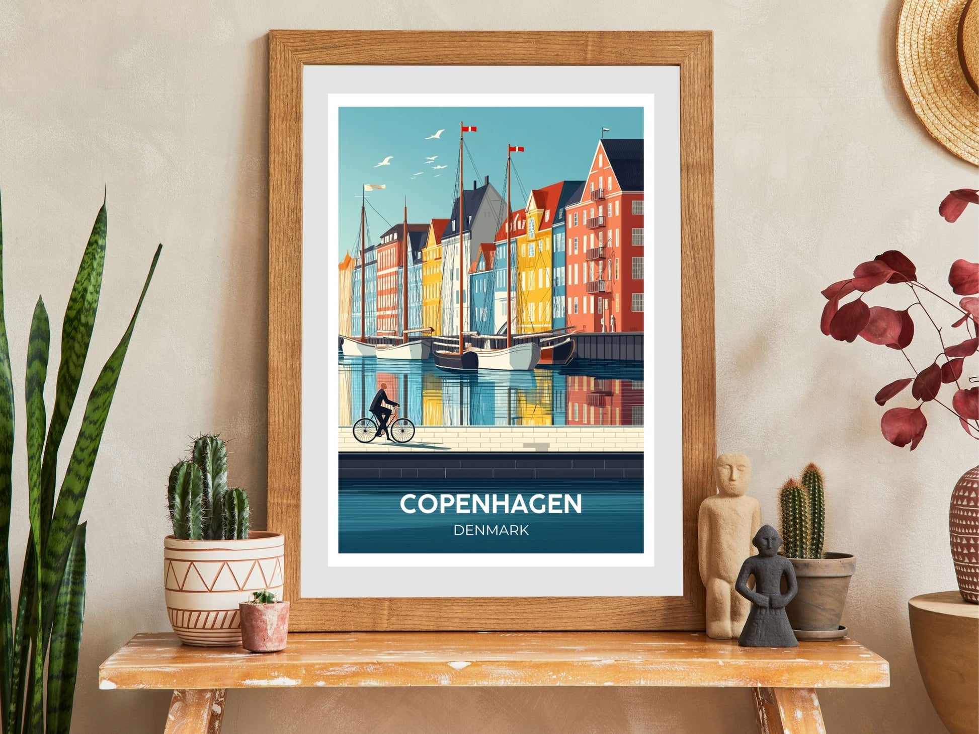 Close-up of Copenhagen travel poster matte texture – Atlas Prints