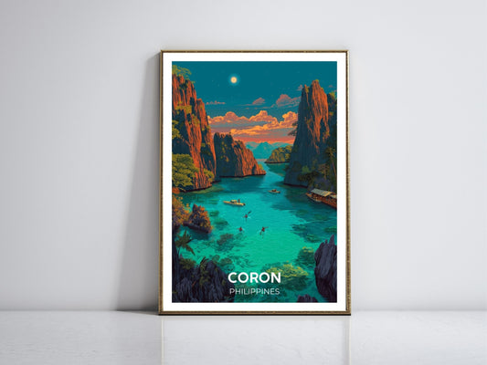 Coron Philippines framed vintage travel poster – Atlas Prints