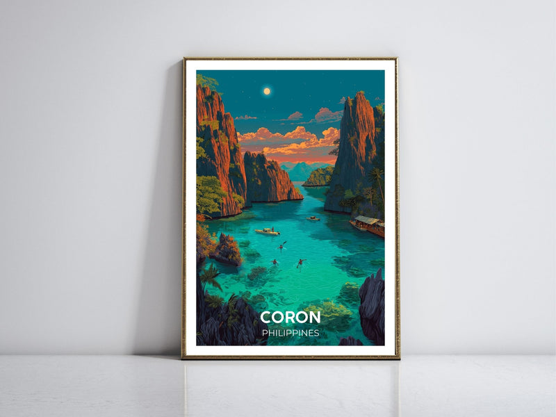 Coron Philippines framed vintage travel poster – Atlas Prints