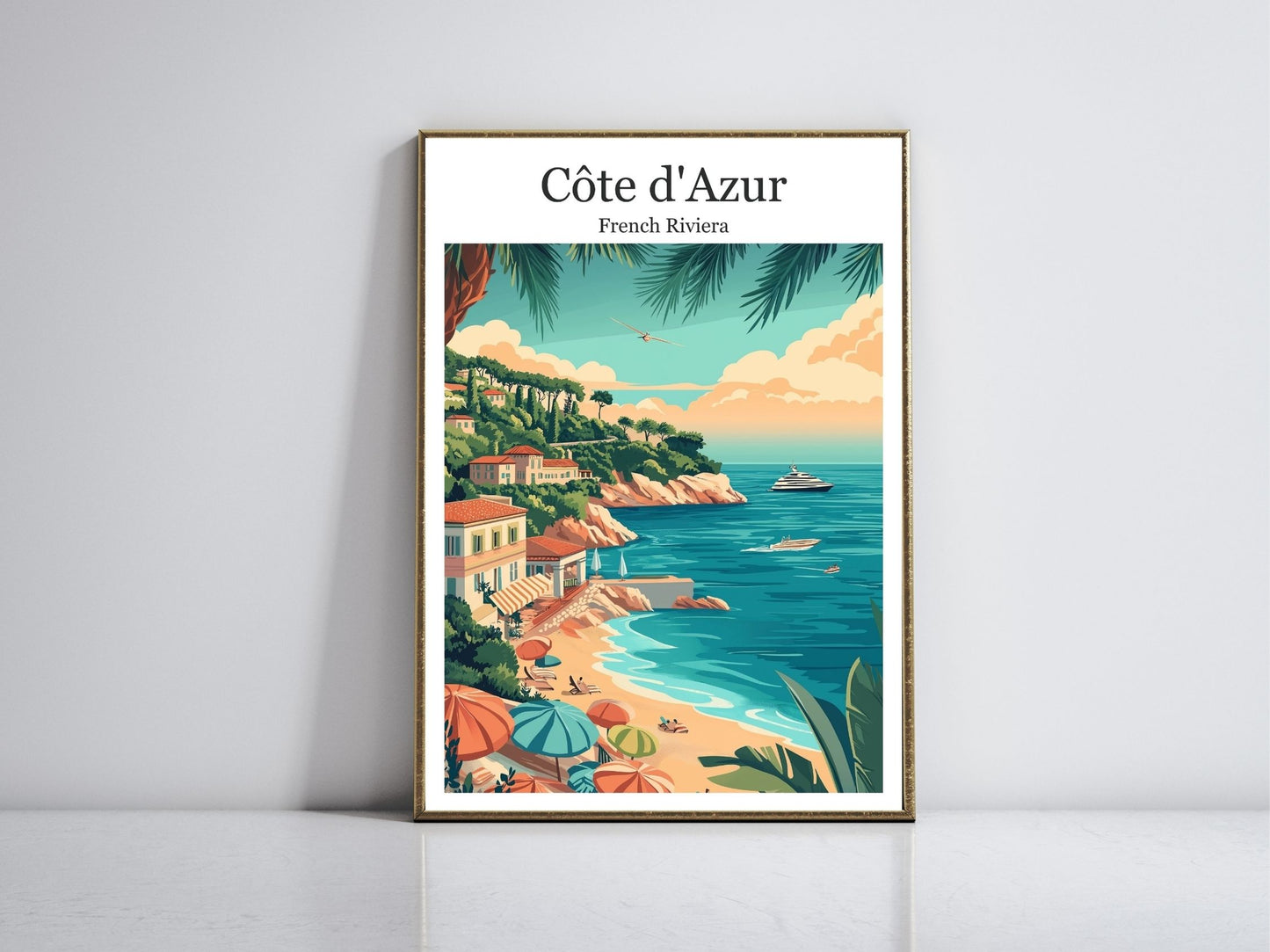 Cote d'Azur framed vintage travel poster – Atlas Prints